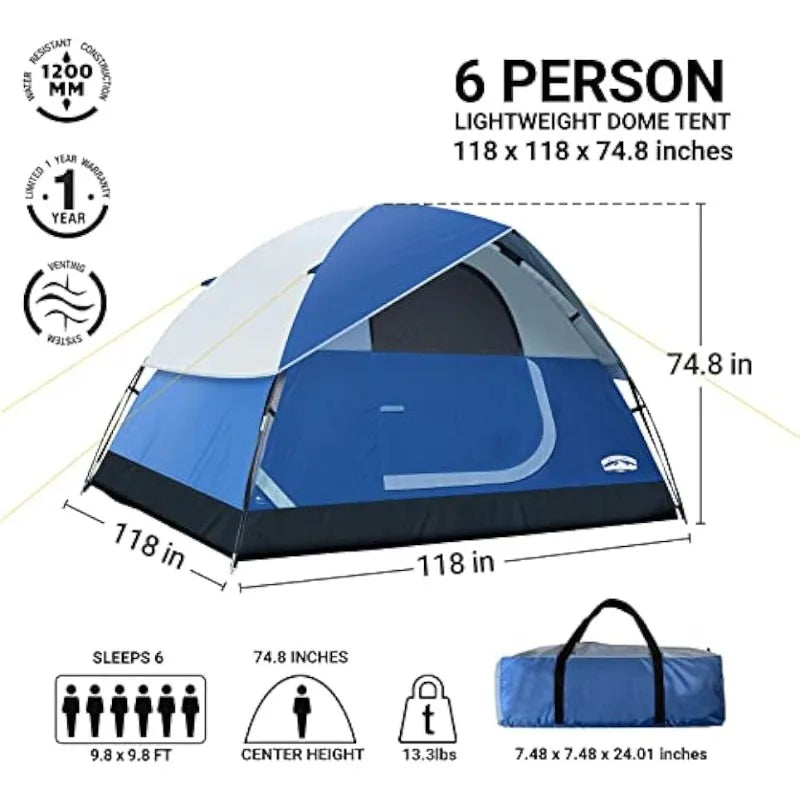 6 Person Family Dome Tent